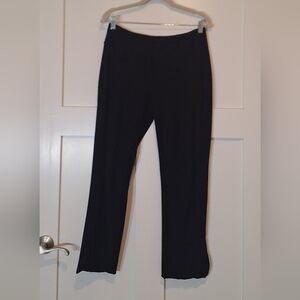 Eileen Fisher CA 34460 Pull On Pants Black Stretch Crop Small Ankle Slits